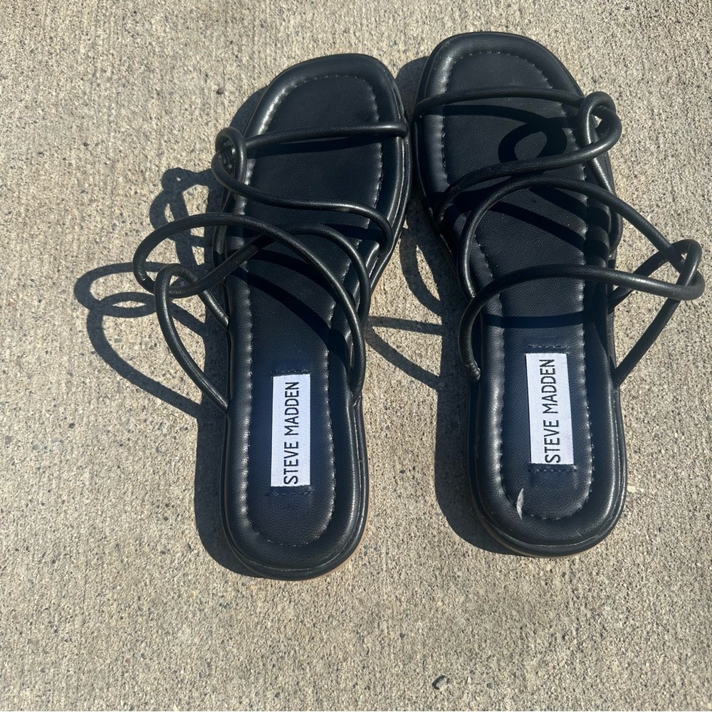 Steve Madden Black Strappy Sandals